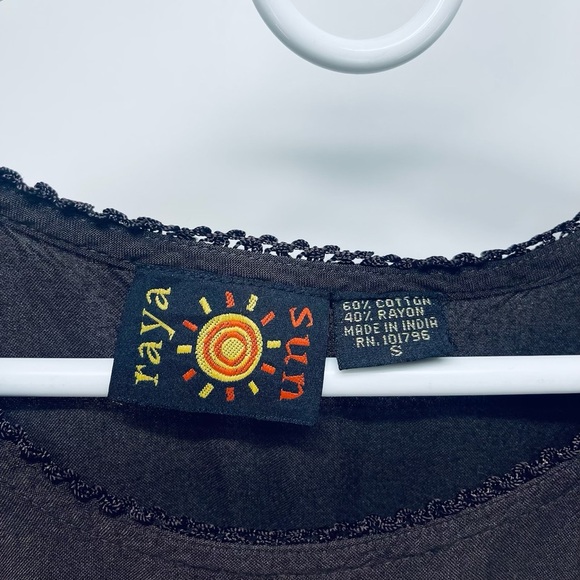 Taya Uns Dress Size S Women’s Island Beach Tropical Black Mini - Picture 3 of 6